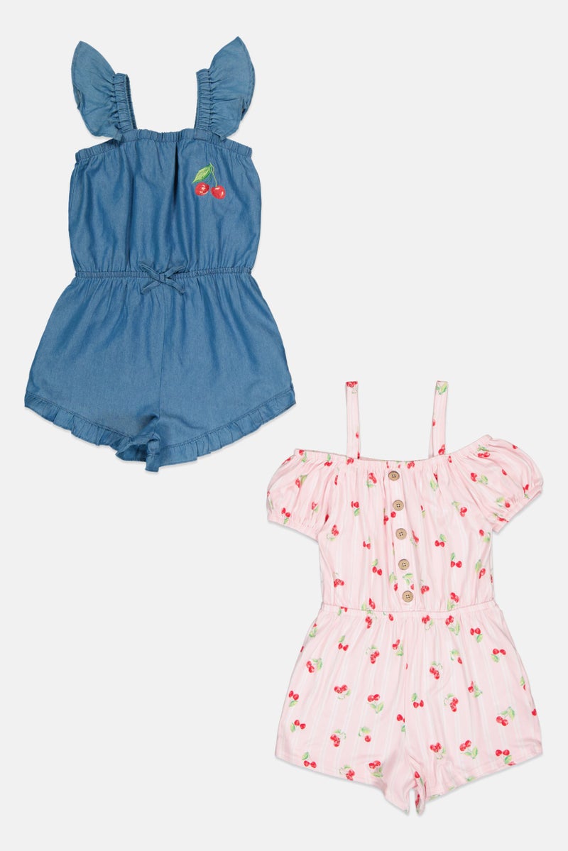 Nanette lepore Kids Girl 2 Pieces Allover Print Romper, Multicolor - Image 3